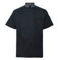thumbnail image 1 of TopTie Unisex Short Sleeve Chef Coat Jacket, Black with Gray Collar, 1 of 6
