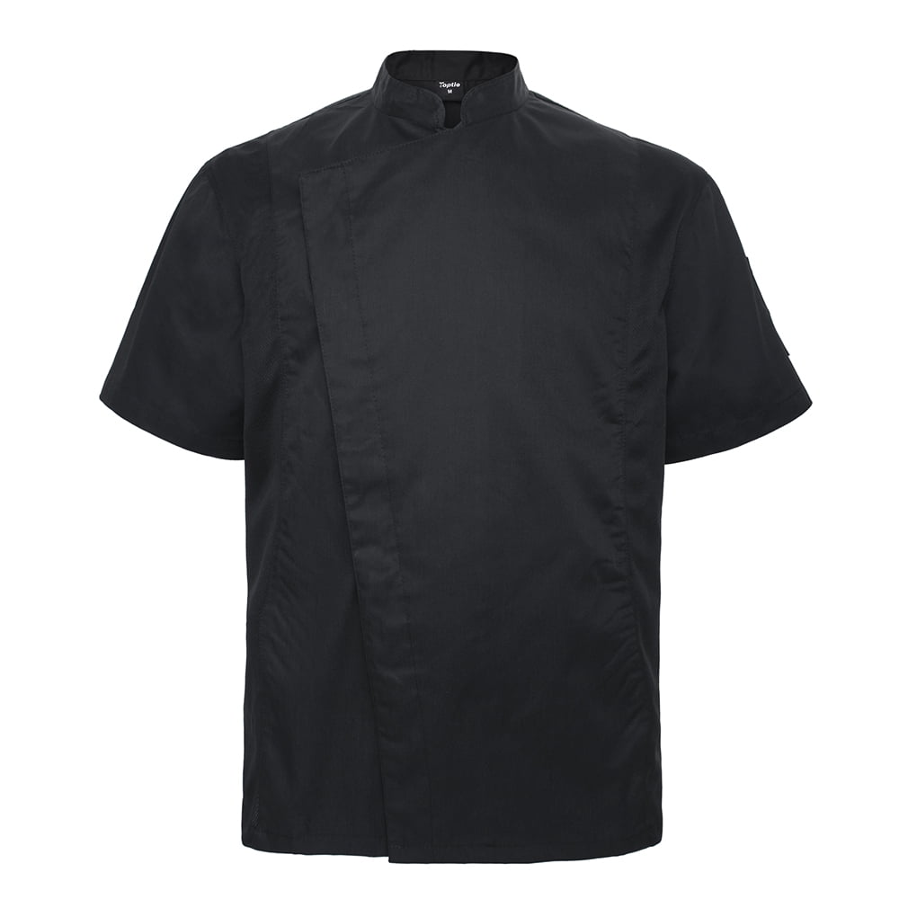 Black Short Sleeve Unisex Chef Coat with Mesh Side