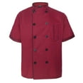 thumbnail image 1 of TopTie Unisex Short Sleeve Chef Coat Jacket, Red, 1 of 6