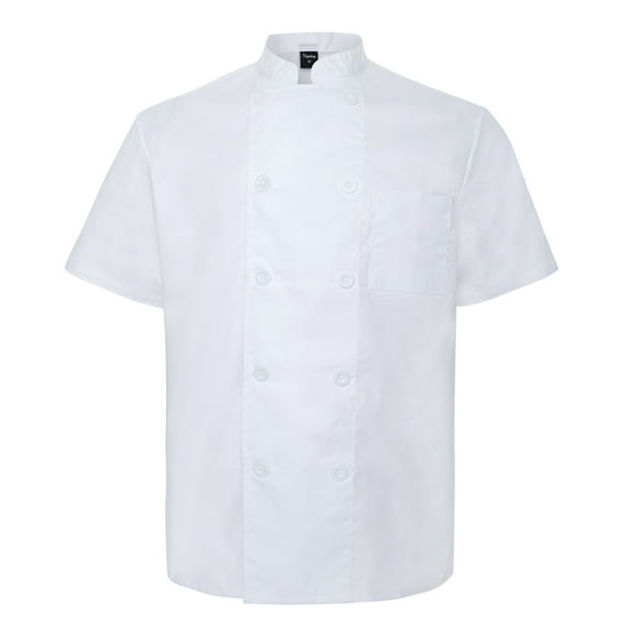 TopTie Unisex Short Sleeve Chef Coat Jacket, White