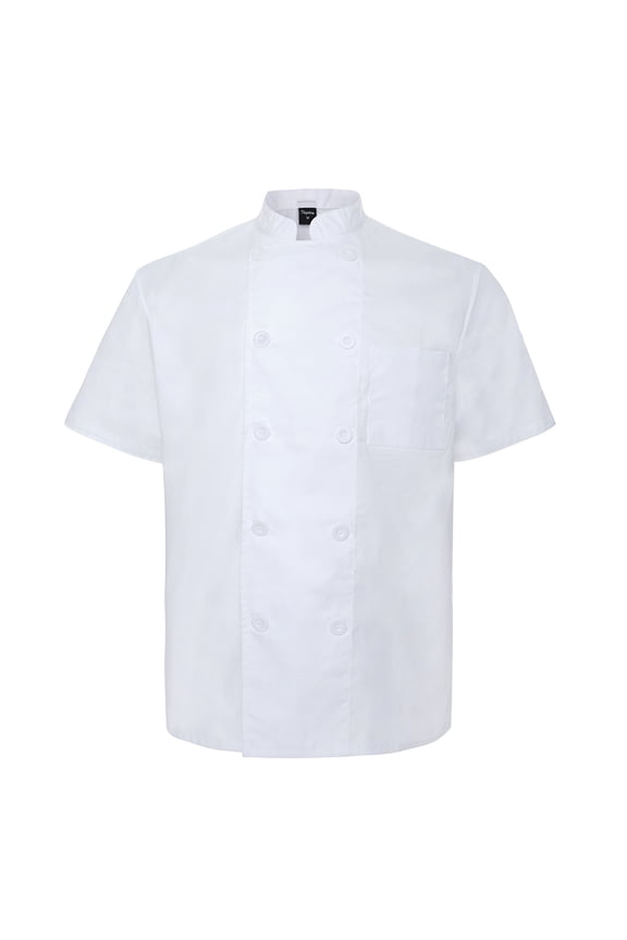 Unisex Short Sleeve Chef Coat Jacket, White