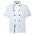 thumbnail image 1 of TopTie Unisex Short Sleeve Chef Coat Jacket, White, 1 of 6