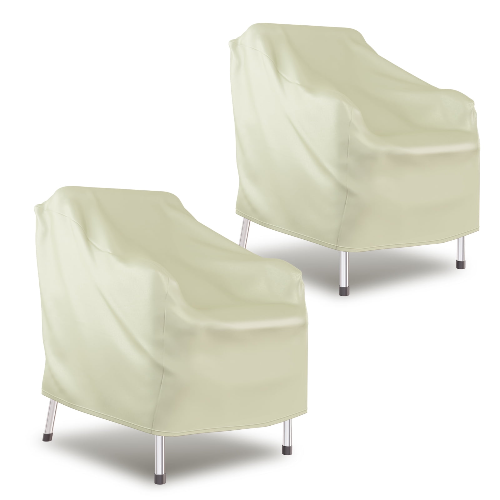 TopZoo Heavy Duty Patio Furniture Covers for Lounge Chairs, Deep Seat Cover for Lawn Garden, Patio Outdoor Chair Covers Waterproof, All Weather Protection, 2 Pack, Brown