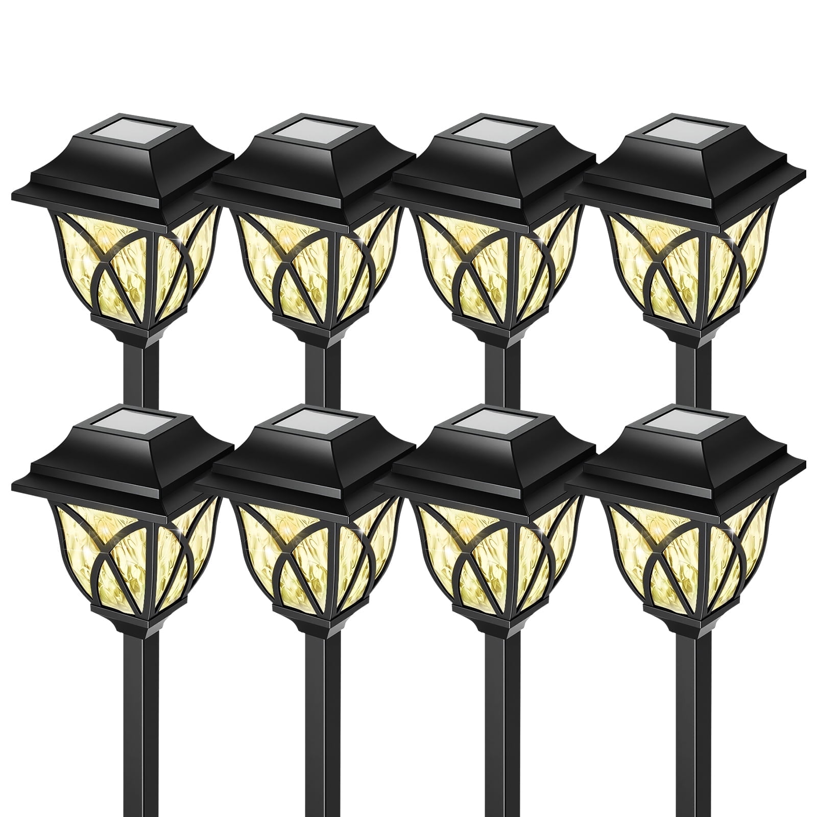8 Pack Solar Lights Outdoor Waterproof for Garden Pathway Patio Yard Lawn Walkway Decorative Landscape Lighting, Warm White