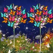 TopZoo Solar Butterfly Light for outdoor, 2 Pack Outdoor Waterproof Pathway Garden Stake Lights , Outside Decor for Patio, Lawn, Pathway