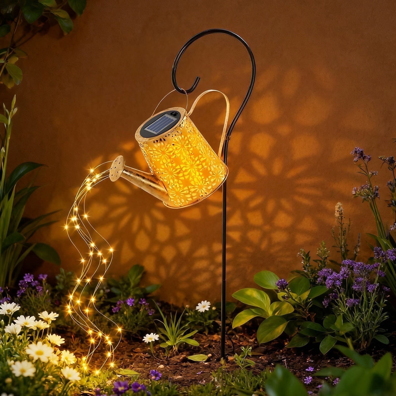 TopZoo Solar Watering Can Lights, Solar Lantern Garden Decor, Outdoor Solar Hanging Lights for Yard, Retro Metal Solar Lights, Gardening Gift