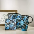 thumbnail image 1 of Topadorn Ceramic Mug Blue Flower Porcelain Coffee Mug with Gift Box,17oz. Blue Flower, 1 of 7