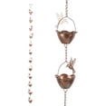 thumbnail image 1 of Topadorn Rain Chain, 8.5 FT Collector Cups and Hummingbird Metal Rain Chain, Functional and Decorative Replacement for Gutter Downspouts, Adjustable, Antique Gold, 1 of 11