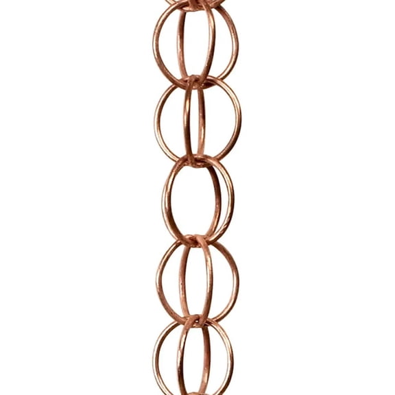 Topadorn Ring Rain Chains Decorative Rain Chain Bell, 125cm Metal Double Loop Steel Leaf Rain Chain