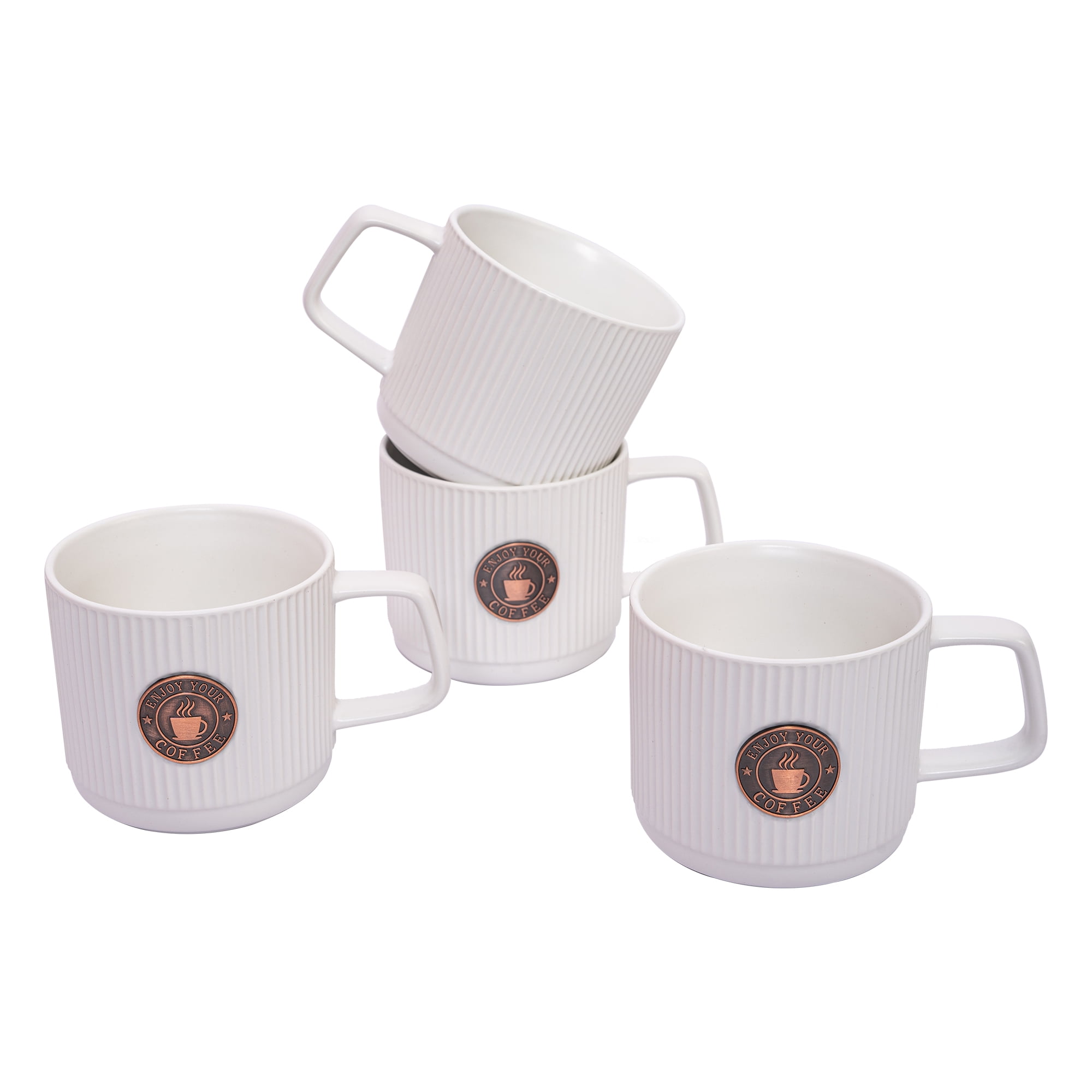 Aazon.co: Porcelain White Ugs For Coffee, Tea, Cocoa, Set Of 4, 12 - View #7