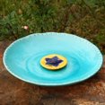 thumbnail image 1 of Topadorn Vintage Birdbath Ceramic Bowl Decor,Drinker Plate for Outdoor Garden Yard,Blue with Yellow Flower, 1 of 6