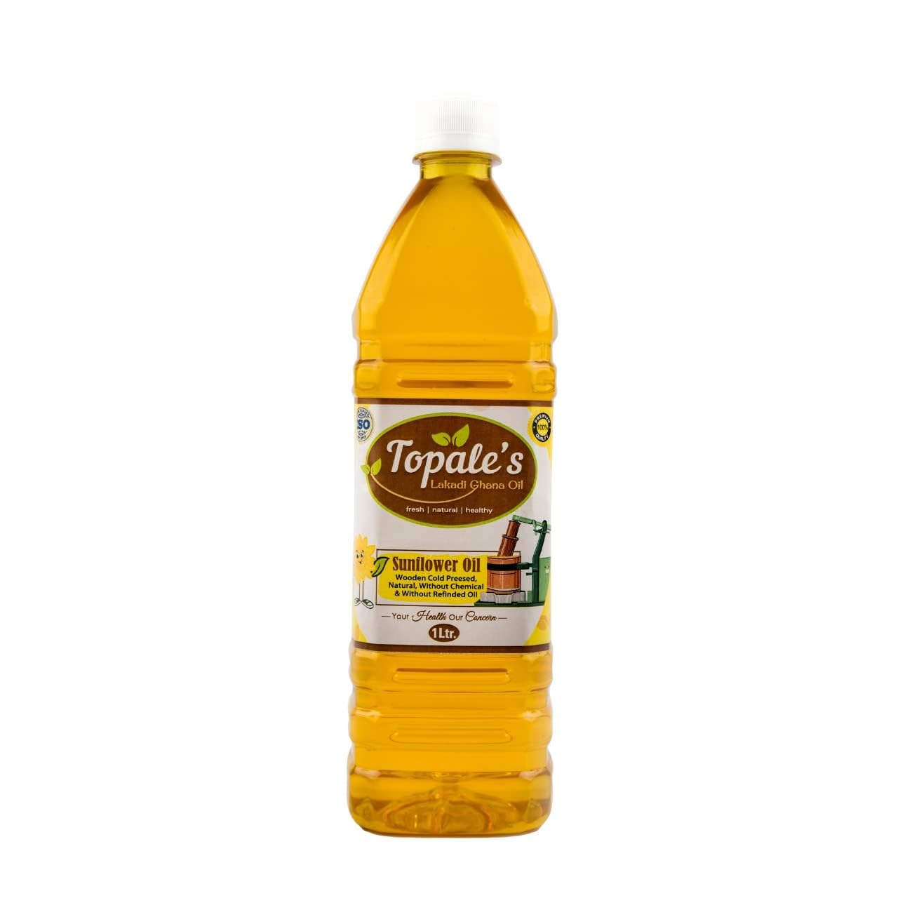 Topale'S Premium Wooden Cold Pressed Sunflower Oil (1 Litre