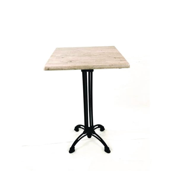 JMC Furniture JMC106P32327 Topalit Tables, Square, 32 x 32 x 44 in., Washington Pine Top, Black Iron Base & Legs