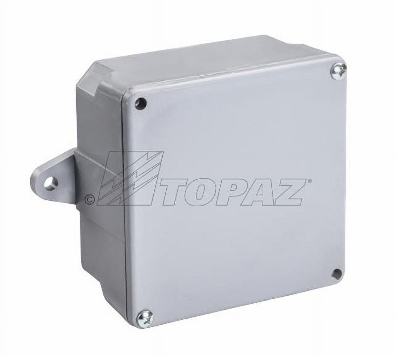 Topaz 1222 Junction Box, PVC, Wall Mount, 4" x 4" x 4"
