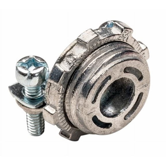 Topaz 140 Screw Clamp BX-Flex Cable Connector 3/8-1/2 KO Die Cast Zinc