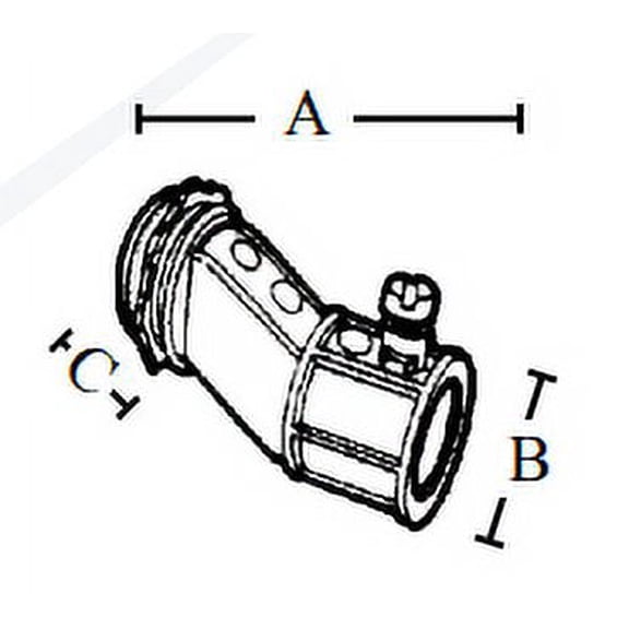Topaz 771 EMT Offset Connector, Die Cast Zinc, 1/2"