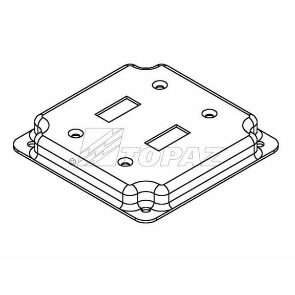 Topaz 4 Industrial Covers Toggle Switch Plate C2245 - Industrial Steel - 4 Piece, 4"