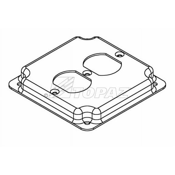 Topaz Industrial Box Cover 4S Square - 1 Duplex, 4" Galvanized Steel