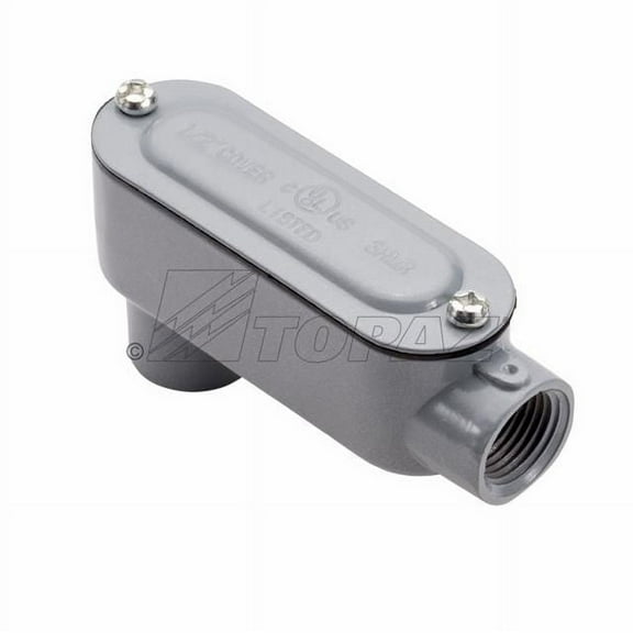 Topaz LB3CG LB Type Conduit Body, Die Cast Aluminum, Wall Mount, Hub Size-1"