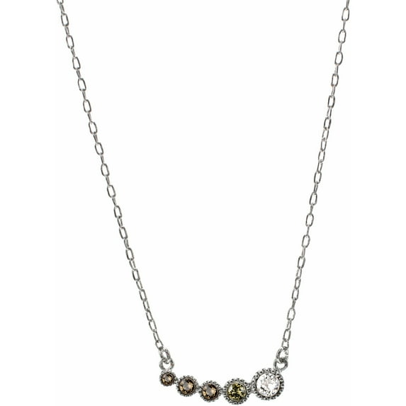 Topaz Ombre - 13" - 16.5" Rhodium Plated Crystal Necklace
