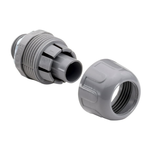 Topaz P474 Straight Liquidtight Connector, 6/6 Nylon, 1-1/4"