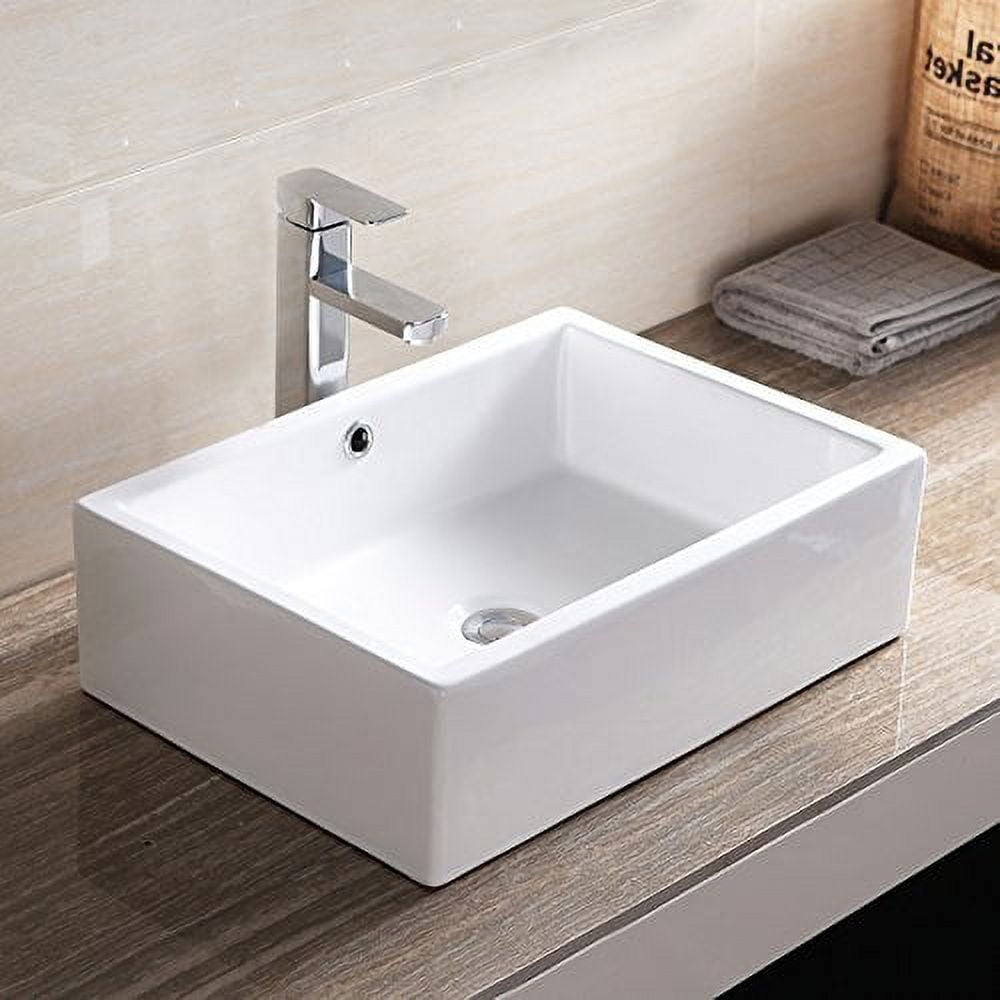 Topbath Rectangle Bathroom Ceramic Vessel Sink Bowl Basin - Walmart.com