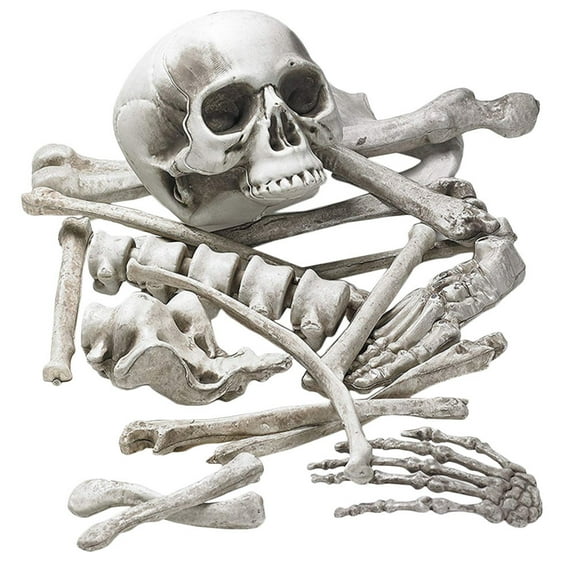 Topbathy 1Pack Plastic Skeleton Bones Decoration White Creepy Haunted House Prop