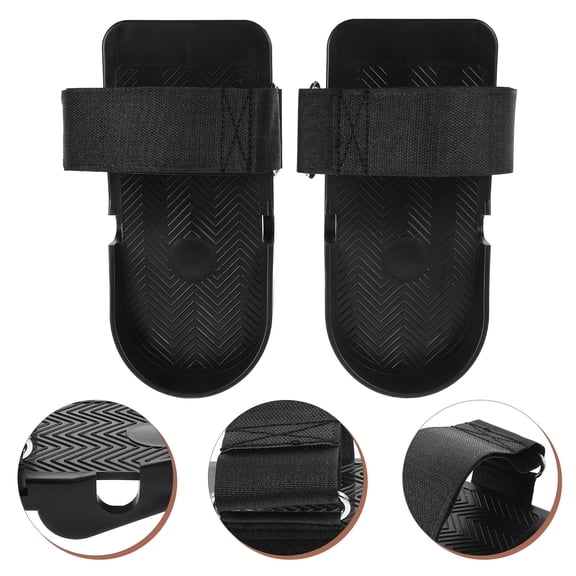 Topbathy 1Pair Exercise Rowing Machine Pedals Black Adjustable Foot Pedal for Home Fitness Equipment