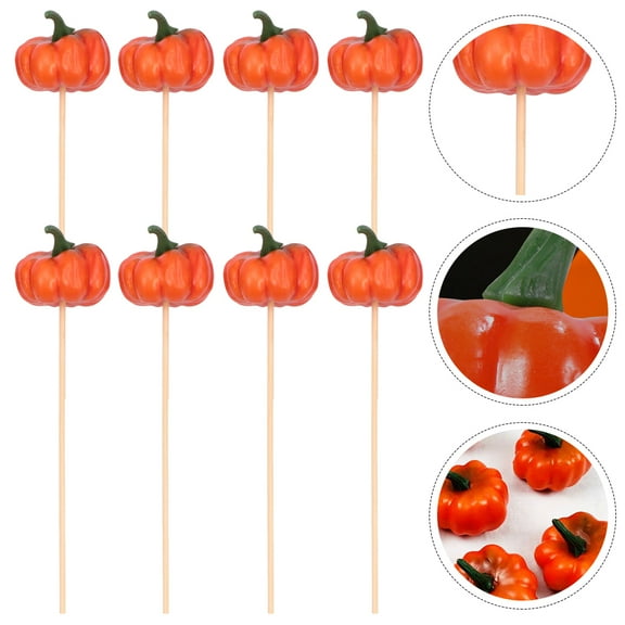 Topbathy 1Set Simulation Pumpkin Topper Orange Pumpkin Bouquet Ornament for Holiday Decor