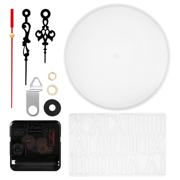 Topbathy Clock Mold Kit for Resin Crafts with Silicone Mold and Clock Mechanism, Assorted Color, 1Set