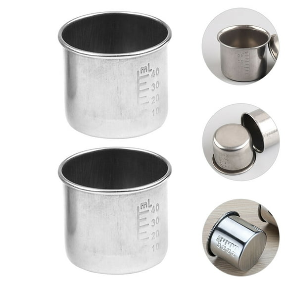 Topbathy 1 Set Household Pills Cup Silver Leakage for Oral Liquid Medicine Measurement