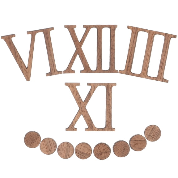 Topbathy DIY Roman Numerals Kit Light Brown Wood Clock Parts for Home and Office 1Set