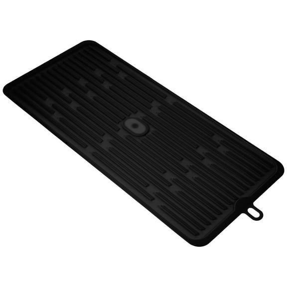 Topbathy Dog Feeding Mat Waterproof Silicone Black 1 Set