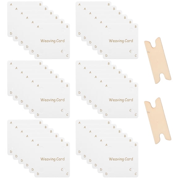 Topbathy Wood Weaving Tablets with Shuttle for Creative DIY Projects in Assorted Colors 1 Set