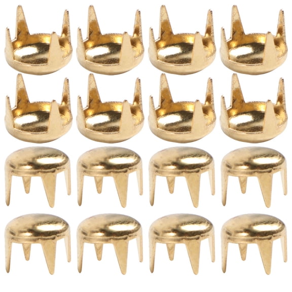 Topbathy 100 Pcs Golden Round Metal Rivets for Clothing, Shoes, Bags, Craft Decoration Accessories