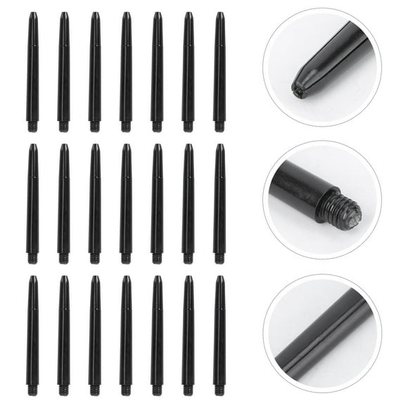 Topbathy 100Pcs Medium Length Black Plastic Darts Shafts with 2Ba Thread Suitable for Sports Use