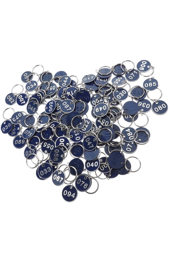 y 100Pcs Numbered Key Ring Labels Blue Metal Tags for Daily Use in Hotels and Locker Storage