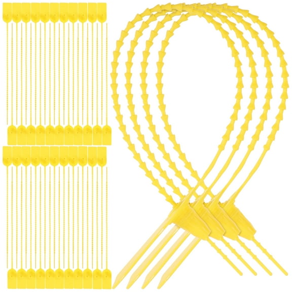 Topbathy Tamper Seal Security Tags Yellow Plastic Tamper Proof Voting Box 100Pcs