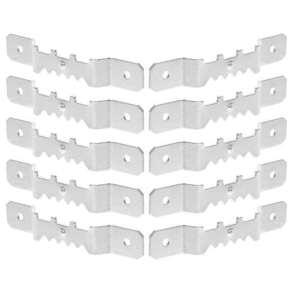 Topbathy 10Pcs Double Hole Silver Metal Hook for Canvas and Photo Frame Hanging