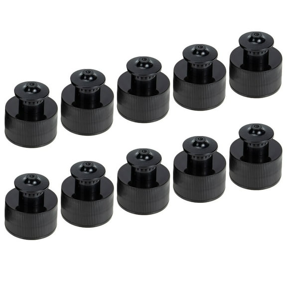 Topbathy 10Pcs Reusable Black Push Pull Bottle Caps Strong Seal Leak Proof for Sports Water Bottles