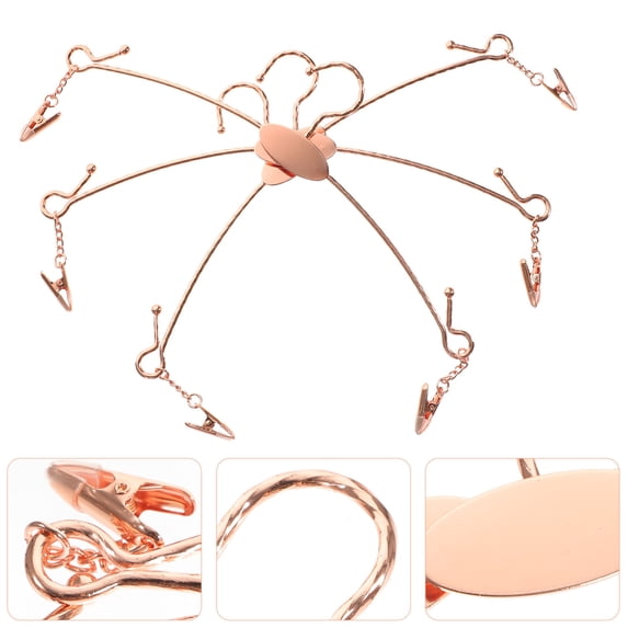 Topbathy 10Pcs Closet Hangers Iron Rose Gold Space Saving Clips for Women's Wardrobe Use