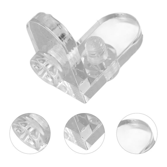 Topbathy 10Pcs Clear Acrylic L Brackets Corner Braces Thickened Durable Shelf Brackets for Home Use