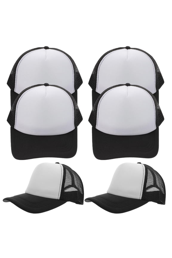 y 10Pcs Black Mesh Trucker Hats Blank Breathable Caps with Adjustable Snap for Daily Outdoor Use