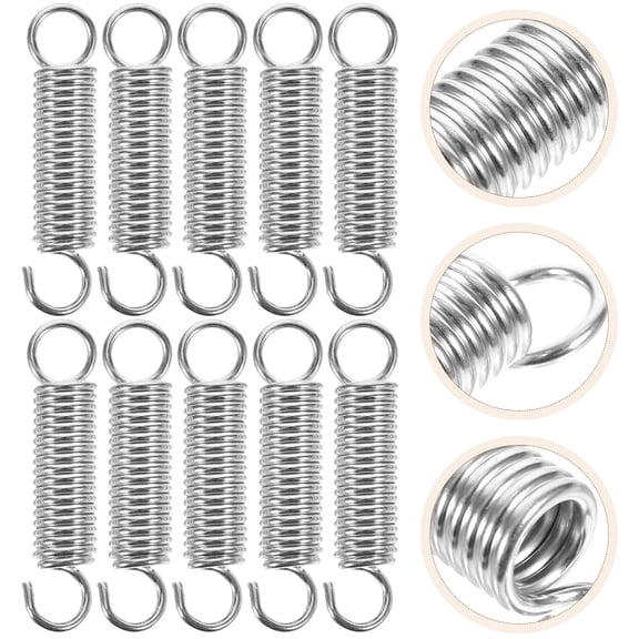 Topbathy 10Pcs Stainless Steel Extended Compressed Springs for Bike Use Mechanical Tension Springs with Hook Ends