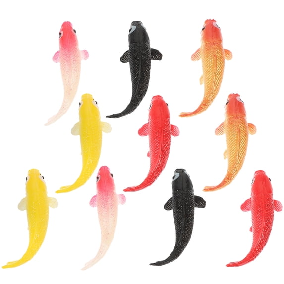 Topbathy 10Pcs Artificial Fancy Carp Plastic Fish Decorative Aquarium Fish Tank Supply