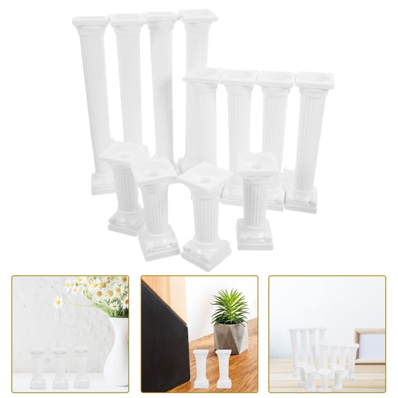 Topbathy 12Pcs White Decorative Roman Columns for Home Use Perfect for DIY Crafts and Photo Props