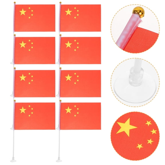 Topbathy 15Pcs White Plastic Suction Flagpoles Set Durable Window Flag Fittings for Car and Outdoor Decor