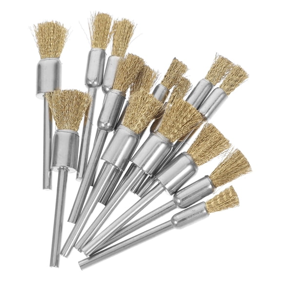 Topbathy 15Pcs Electric Grinding Brush Copper Wire for Removing Rust Dust and Burrs on Metal