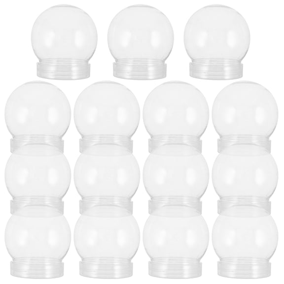 Topbathy 15pcs Snow Globes for Crafting Clear Plastic Decoration Container