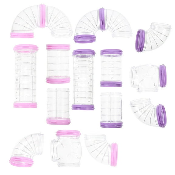 Topbathy DIY Hamster Tubes Plastic Pink 16pcs